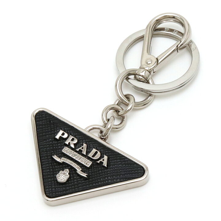 PRADA プラダ キーホルダー サフィアーノ 2PP709 ブラック レザー ユニ  