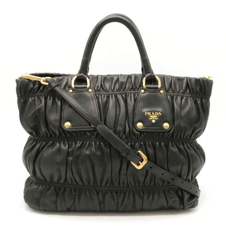 楽天市場】【バッグ】PRADA プラダ NAPPA GAUFRE ギャザー トート 