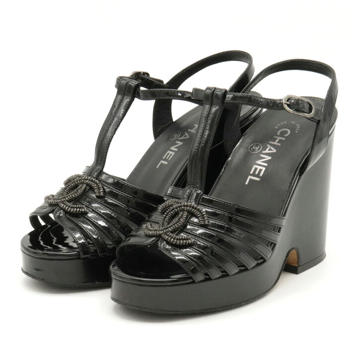 楽天市場】【靴】CHANEL シャネル ココマーク サンダル ウェッジソール  