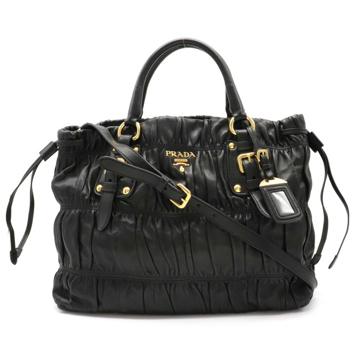 楽天市場】【バッグ】PRADA プラダ ギャザー ハンドバッグ トート 