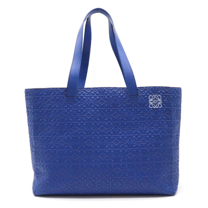 ロエベ リピートアナグラム トートバッグ ハンドバッグ ブルー  