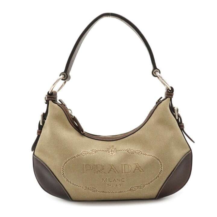 楽天市場】【バッグ】PRADA プラダ ロゴジャガード ハンドバッグ ワン 