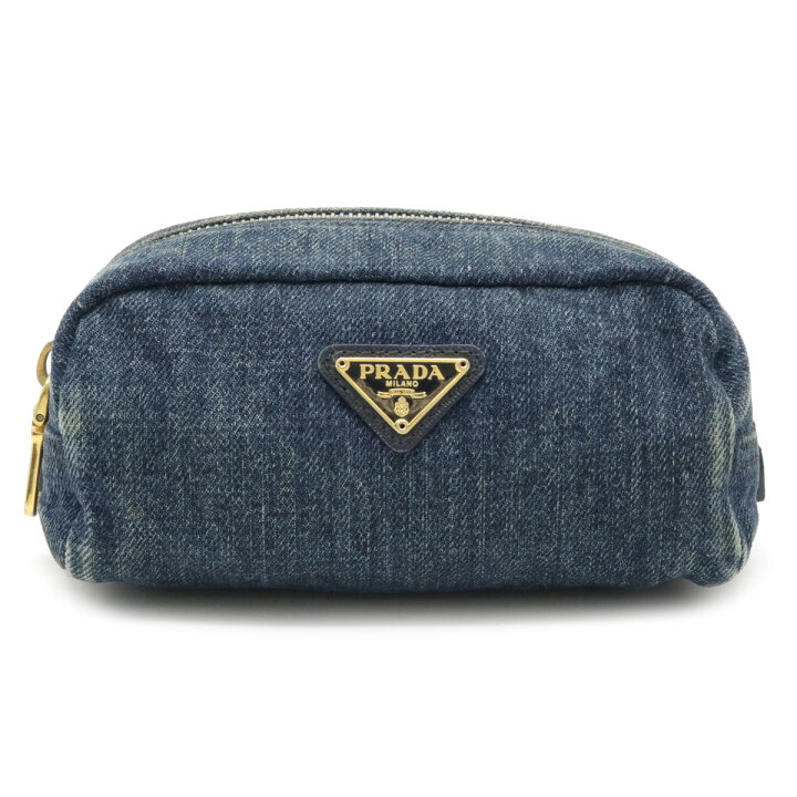 楽天市場】PRADA プラダ ポーチ DENIM デニム 化粧ポーチ コスメポーチ 