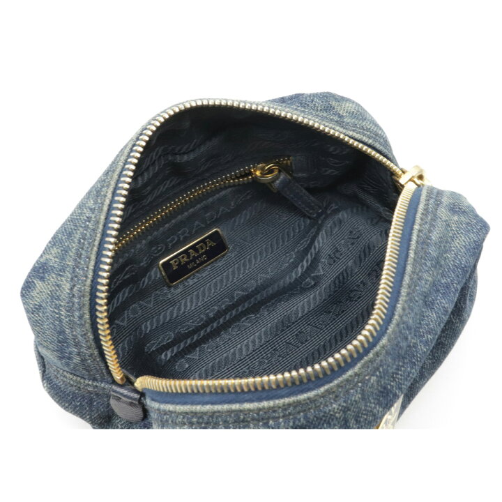 楽天市場】PRADA プラダ ポーチ DENIM デニム 化粧ポーチ コスメポーチ 