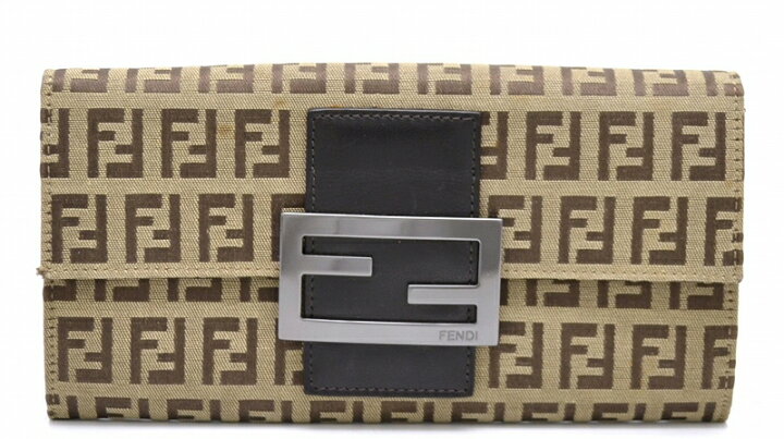 楽天市場】【中古】【財布】FENDI フェンディ ズッカ柄 2つ折 長財布  