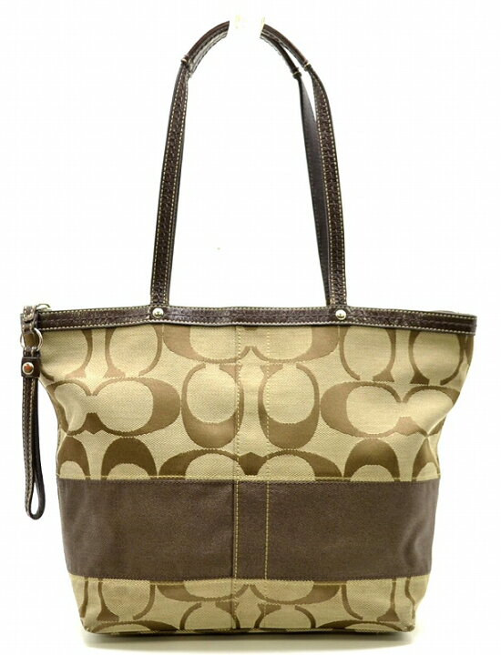楽天市場】【中古】【バッグ】COACH コーチ シグネチャー ストライプ 