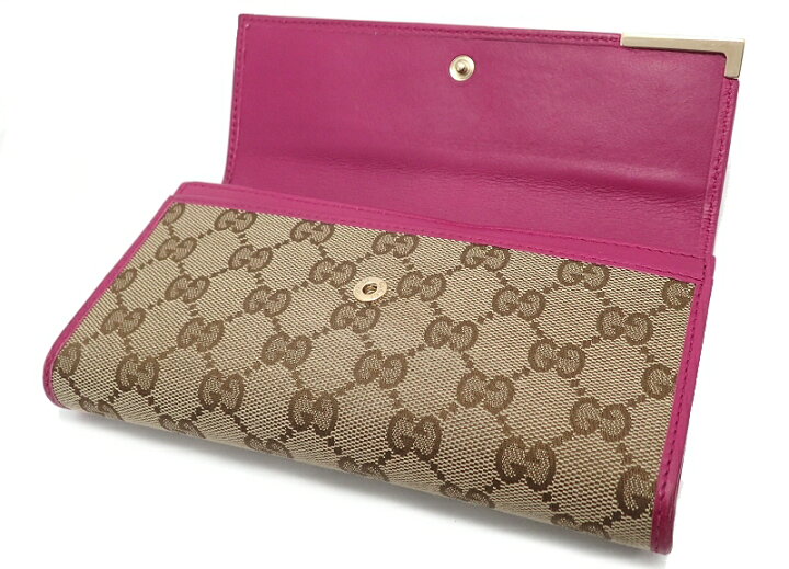 楽天市場】【中古】【財布】GUCCI グッチ GGキャンバス 2つ折 長財布 
