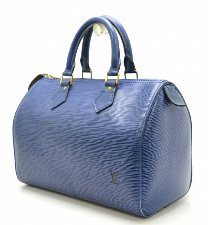 美品 LOUIS VUITTON ルイヴィトン エピ スピーディ25 ブルー ゴールド  