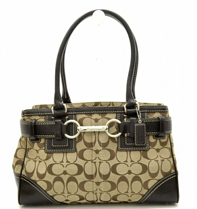 楽天市場】【中古】【バッグ】COACH コーチ ハンプトンズ シグネチャー 