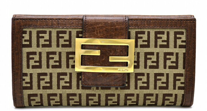 楽天市場】【中古】【財布】FENDI フェンディ ズッカ柄 2つ折 長財布  