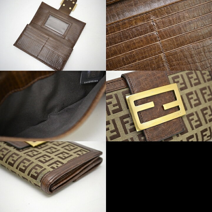 楽天市場】【中古】【財布】FENDI フェンディ ズッカ柄 2つ折 長財布  