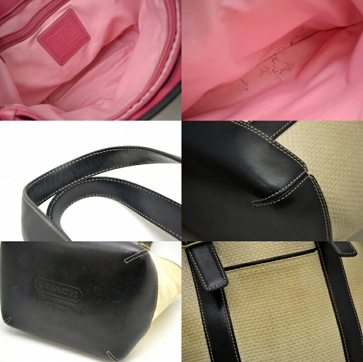 楽天市場】【中古】【バッグ】COACH コーチ ストロー トートバッグ 