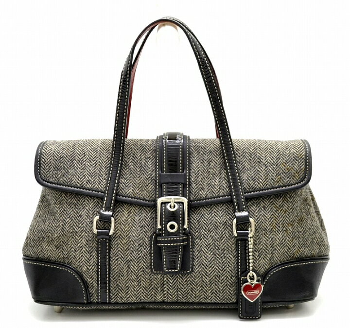 楽天市場】【中古】【バッグ】COACH コーチ ヘリンボーン ハンドバッグ 