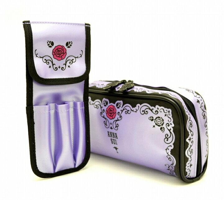 楽天市場 中古 バッグ Anna Sui アナ スイ アナスイ コスメポーチ 化粧ポーチ ポーチ 小物入れ 黒 ブラック 紫 パープル K Blumin 森田質店 質屋出店 Blumin 楽天市場店