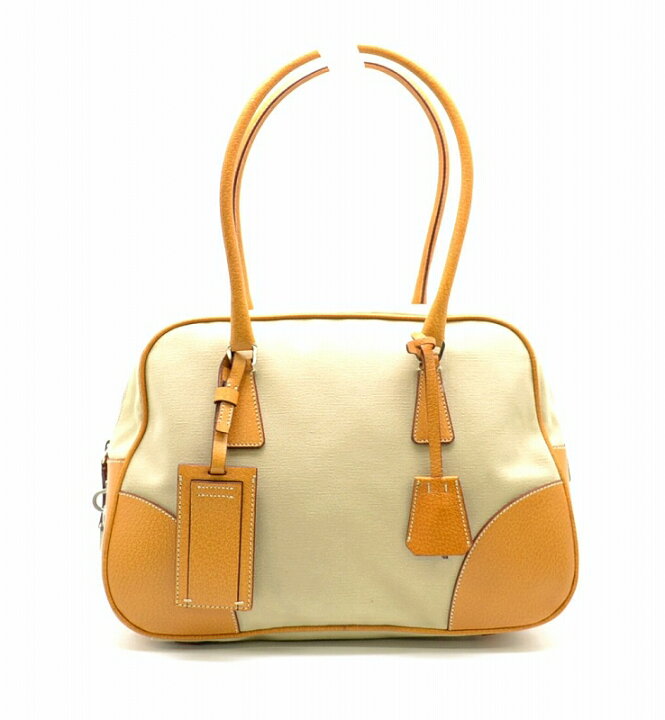 楽天市場】【中古】【バッグ】PRADA プラダ キャンバス ハンドバッグ  