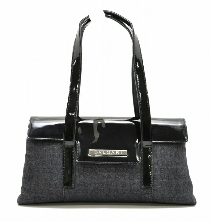 ブルガリ BVLGARI ロゴマニア ワンショルダーバッグ キャンバス レザー  