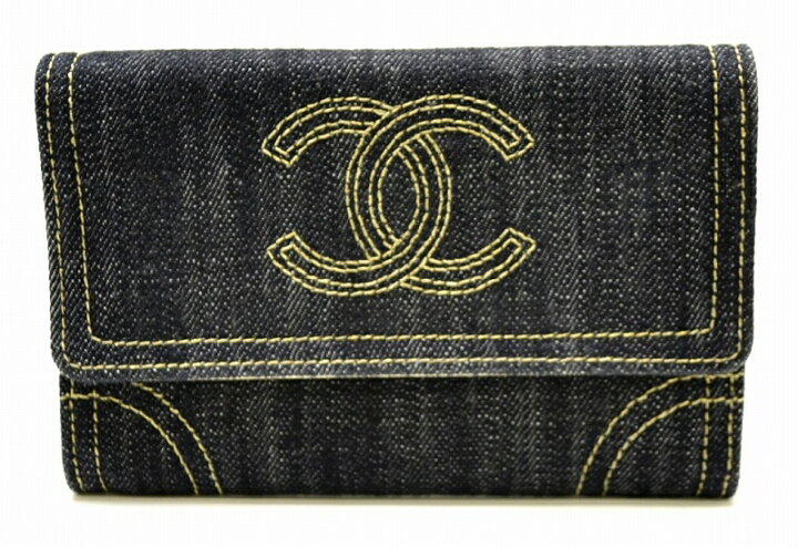楽天市場】【財布】CHANEL シャネル スパークリング デニム 2つ折財布  