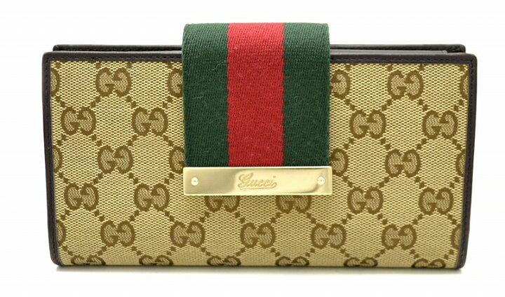 楽天市場】【財布】GUCCI グッチ GGキャンバス レザー 2つ折長財布 
