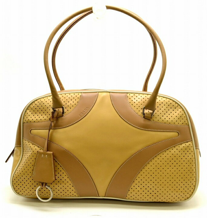 楽天市場】【バッグ】PRADA プラダ パンチングレザー ミニボストン 