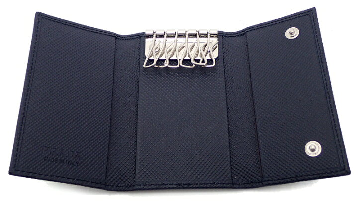 楽天市場】【新品未使用品】PRADA プラダ 6連キーケース レザー 青 