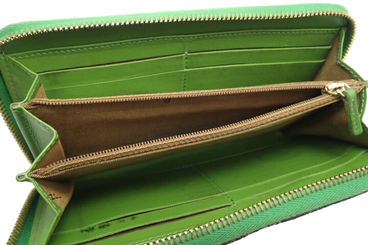 Bランク【フェンディ】ファスナー長財布/ズッカ/カーキ/レディース/FENDI 