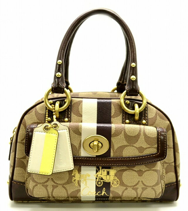 楽天市場】【バッグ】COACH コーチ ヘリテージ ストライプ スモール 