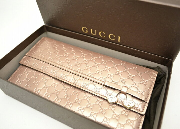 楽天市場】【財布】GUCCI グッチ シャイニーマイクログッチシマ リボン 