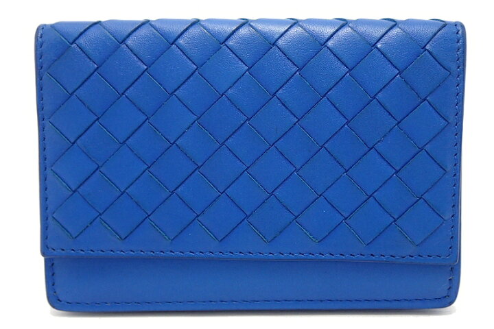 ボッテガヴェネタ カードケース イントレチャート ターコイズブルー  