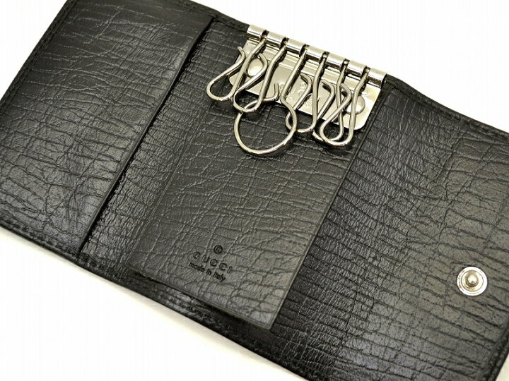楽天市場】【未使用品】GUCCI グッチ Gロゴ 6連キーケース レザー 黒  