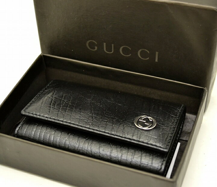 楽天市場】【未使用品】GUCCI グッチ Gロゴ 6連キーケース レザー 黒  