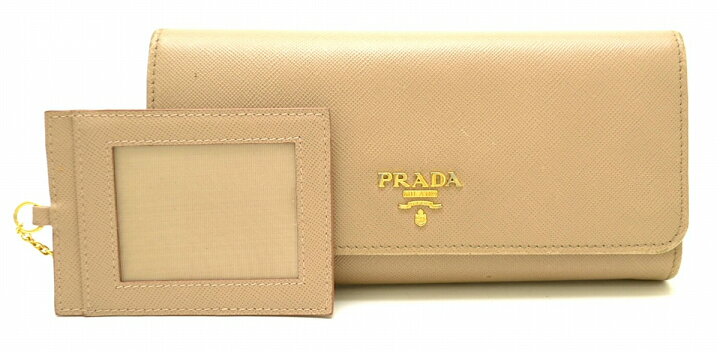 楽天市場】【財布】PRADA プラダ 2つ折 ファスナー長財布 型押しレザー  