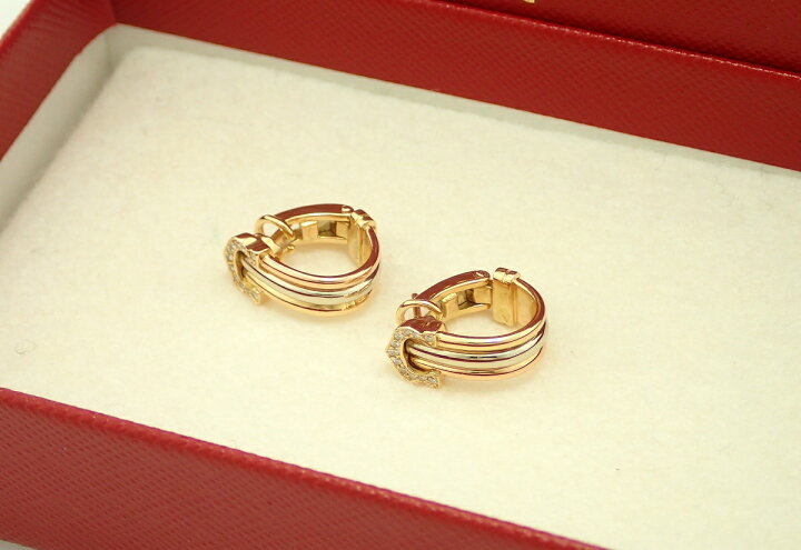 楽天市場】【ジュエリー】Cartier カルティエ 2C ピアス K18YG/WG/PG 