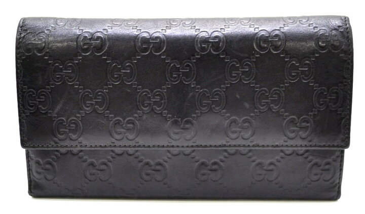 楽天市場】【財布】GUCCI グッチ グッチシマ レザー 3つ折長財布 黒 