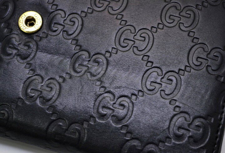 楽天市場】【財布】GUCCI グッチ グッチシマ レザー 3つ折長財布 黒 