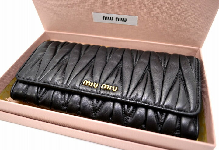 楽天市場】【財布】Miu Miu ミュウ ミュウ マテラッセ 2つ折 長財布 