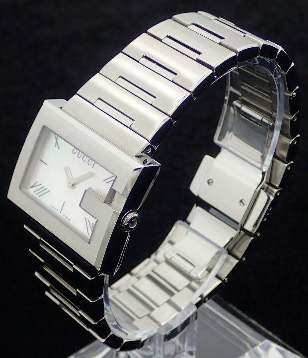 楽天市場】【ウォッチ】GUCCI グッチ Gレクタングル ホワイトシェル  