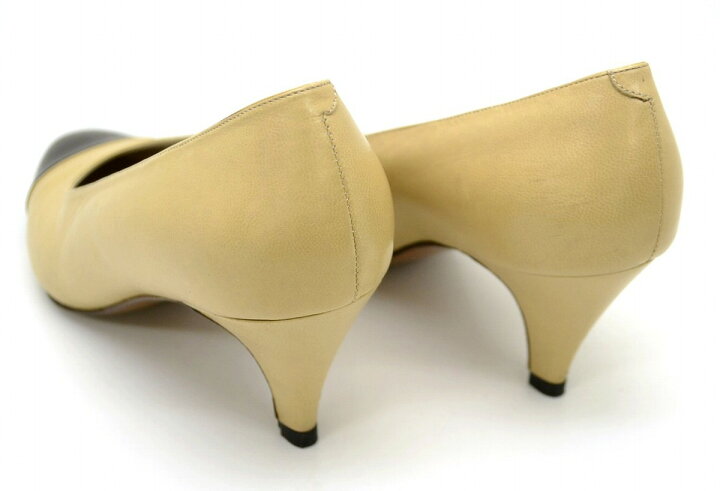 楽天市場】【靴】CHANEL シャネル バイカラー 2トーン パンプス ミドル  