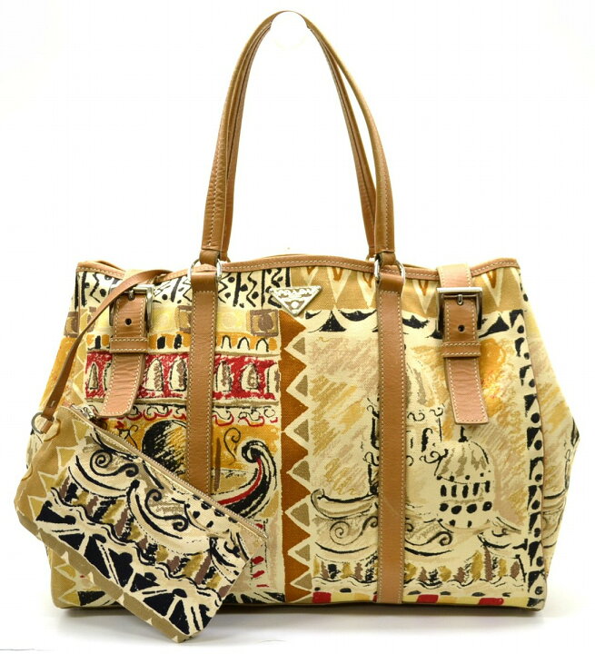 楽天市場】【バッグ】PRADA プラダ ベネチア プリント トートバッグ  