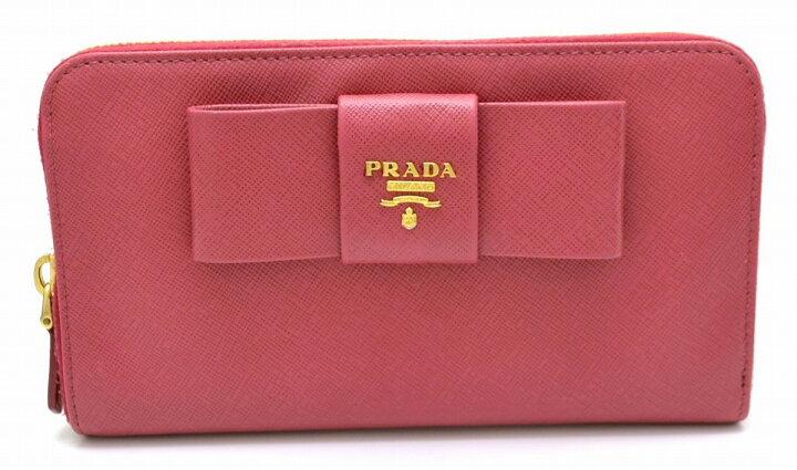 楽天市場】【財布】PRADA プラダ ラウンドファスナー リボン 長財布  