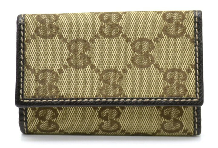 楽天市場】GUCCI グッチ GGキャンバス レザー 6連キーケース カーキ  
