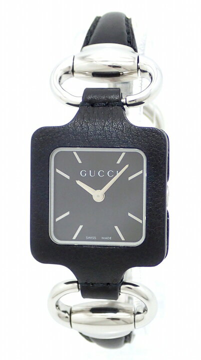 楽天市場】【ウォッチ】GUCCI グッチ ブラック文字盤 SS レザー 