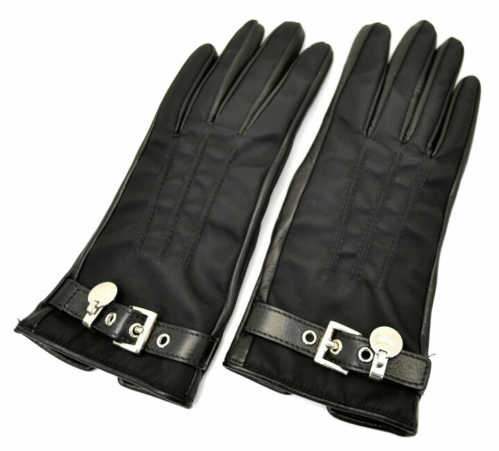楽天市場】PRADA プラダ ナイロン ナッパレザーグローブ 手袋 サイズ7 
