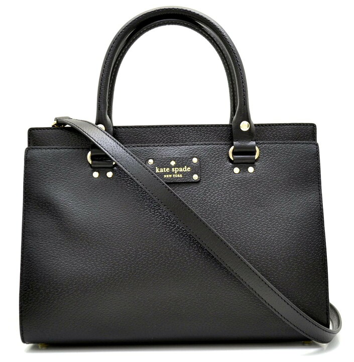A413【良品】ケイトスペード 2way トートバッグ ショルダー 黒 レザー  