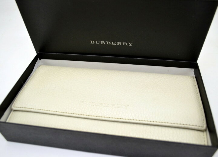 楽天市場】【財布】BURBERRY バーバリー 2つ折り 長財布 レザー 白 