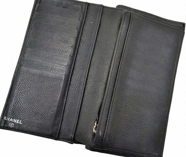 楽天市場】【財布】CHANEL シャネル パテント キャビアスキン 2つ折 長  