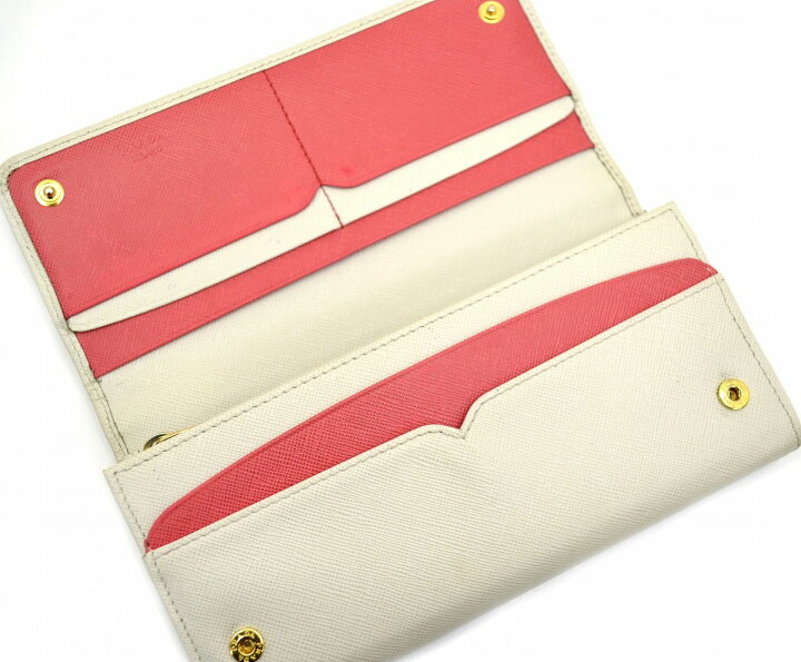 楽天市場】【財布】PRADA プラダ 2つ折 ファスナー長財布 型押しレザー  