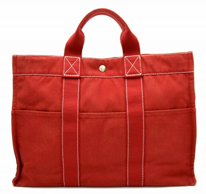 楽天市場】【バッグ】 HERMES エルメス ドーヴィルMM トートバッグ 赤  
