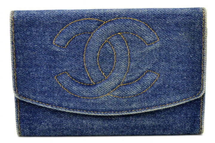 楽天市場】【財布】CHANEL シャネル スパークリング デニム 2つ折財布  