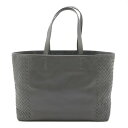 BOTTEGA VENETA ボッテガ ヴェネタ ボッテガベネタ イントレチャート トートバッグ ショルダーバッグ セミショルダー レザー グレー 【中古】