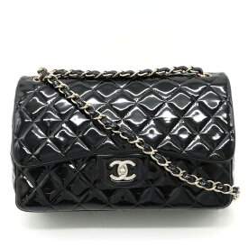 【バッグ】CHANEL シャネル デカマトラッセ マトラッセ30 ココマーク チェーンショルダー ショルダーバッグ エナメル パテントレザー ブラック A28600 【中古】